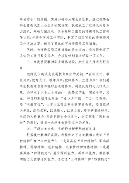 小学师德师风工作总结.docx