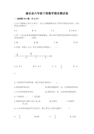 康乐县六年级下册数学期末测试卷标准卷.docx