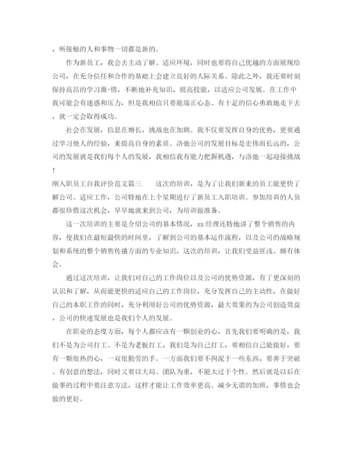 精编之刚入职员工自我评价范文.docx