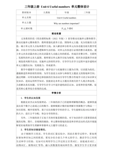 Unit 6 Useful numbers A Let’s talk & Let’s learn 教