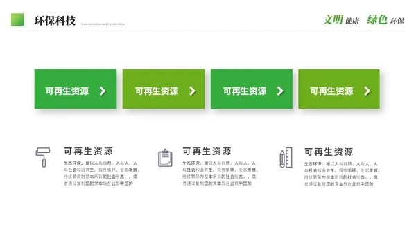 绿色科技风简约绿色环保生态环保宣传培训PPT模板