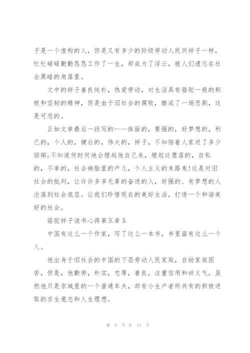 骆驼祥子个人读书心得第五章5篇.docx