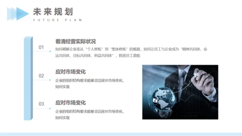 蓝色商务风公司管理方案汇报通用PPT模版