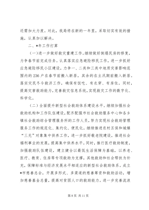 民政局年工作总结与年工作计划.docx