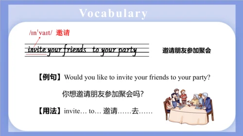 Unit 3  Would you like to come to my birthday part