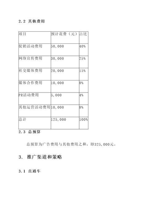 直通车新品推广预算方案