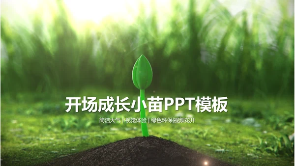 开场视频片头小苗生长发芽开花ppt模板