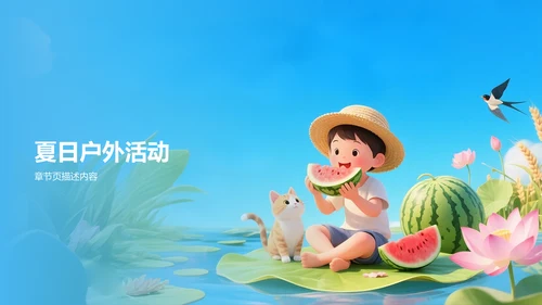 我的暑假生活记录PPT模板