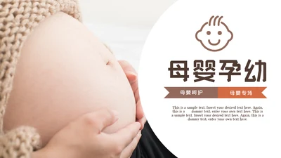 怀孕月子会所孕妇婴儿用品母婴PPT模板