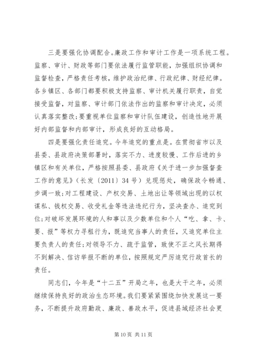 副县长在廉政暨审计会讲话.docx