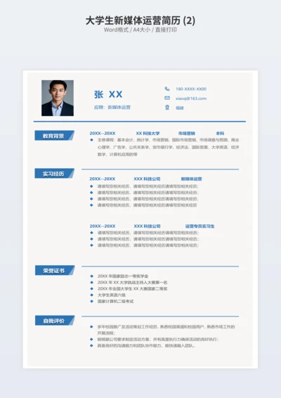 大学生新媒体运营简历 (2)