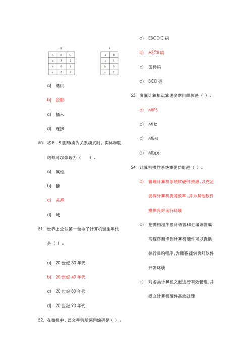 2023年计算机二级MsOffice选择题汇总.docx