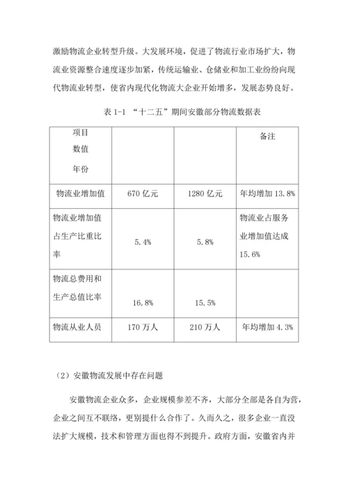 互联网下安徽省物流产业转型升级的研究应用报告.docx