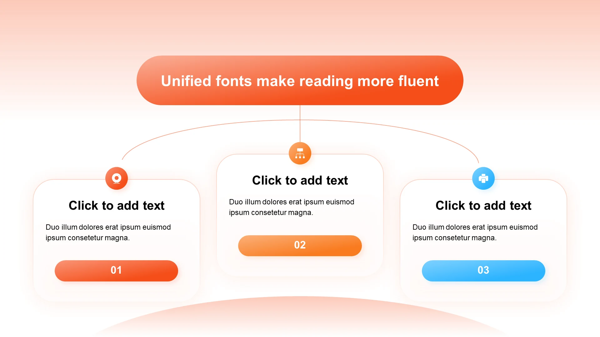 渐变纯文字PPT层次结构