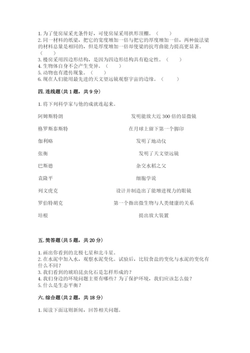 教科版科学六年级下册期末测试卷精品（考点梳理）.docx