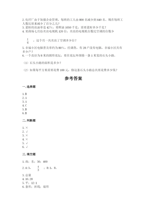 六年级上册数学期末测试卷及参考答案（考试直接用）.docx