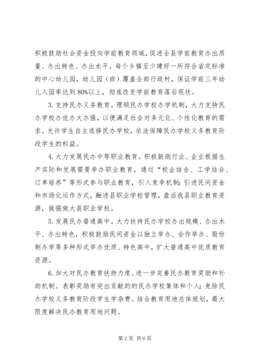 全县民办教育整体意见.docx