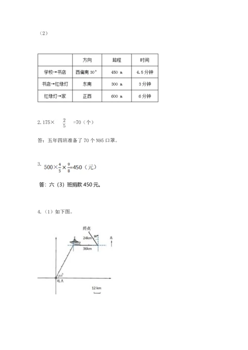 人教版六年级上册数学期中测试卷及参考答案【满分必刷】.docx