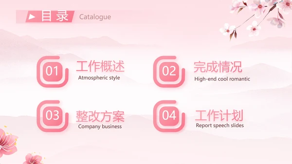 粉色中国风妇女主任述职报告动态PPT模板