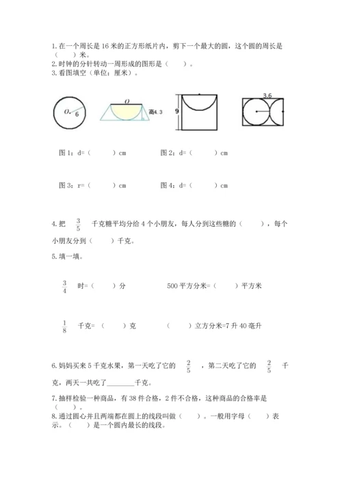 人教版六年级上册数学期末测试卷及参考答案（培优a卷）.docx