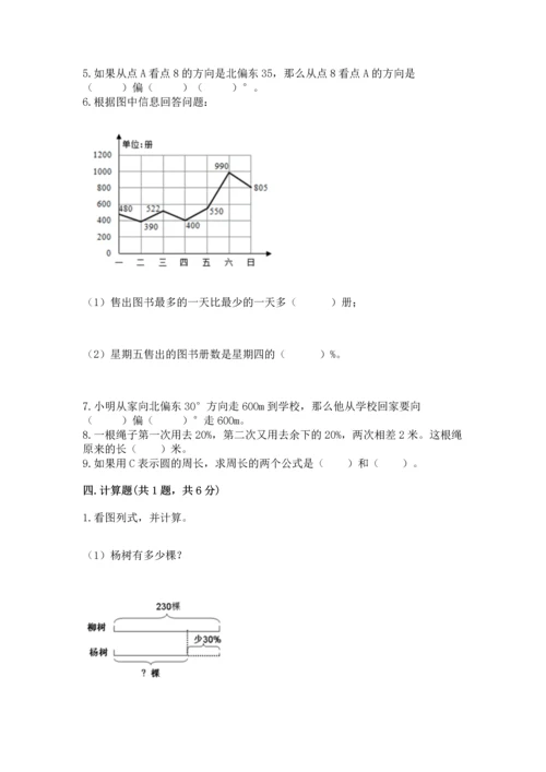 小学六年级上册数学期末测试卷带答案（能力提升）.docx