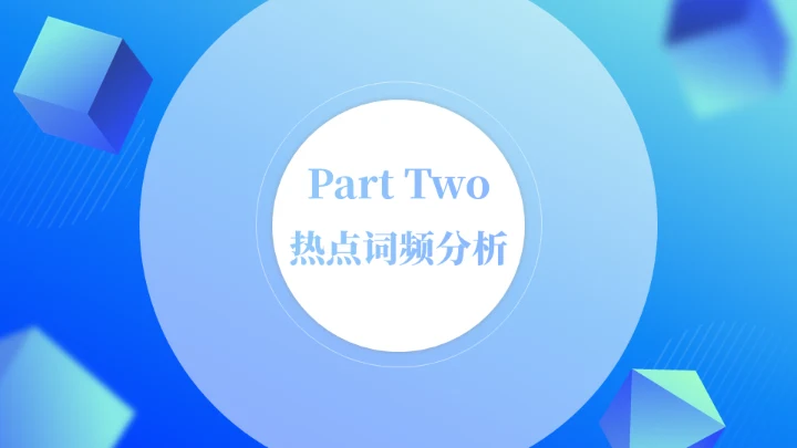 蓝色方块运营数据复盘通用PPT模板