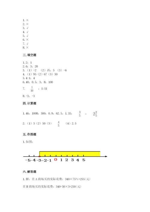 六年级下册数学期末测试卷精品【模拟题】.docx