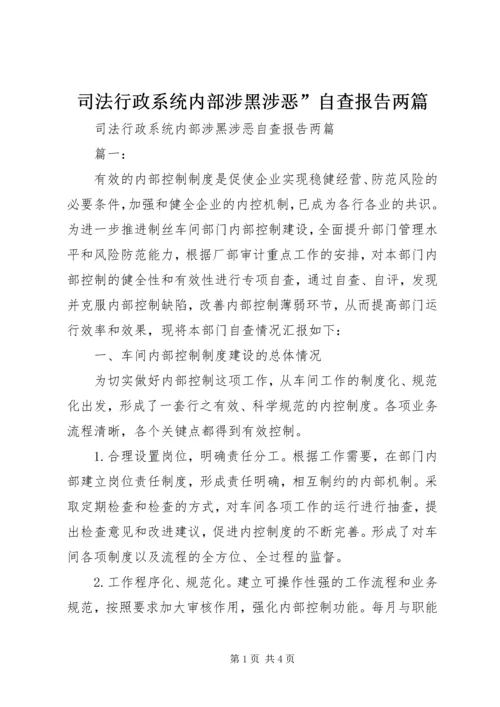 司法行政系统内部涉黑涉恶”自查报告两篇.docx