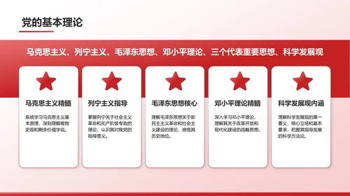 红色党政风预备党员转正汇报PPT模板