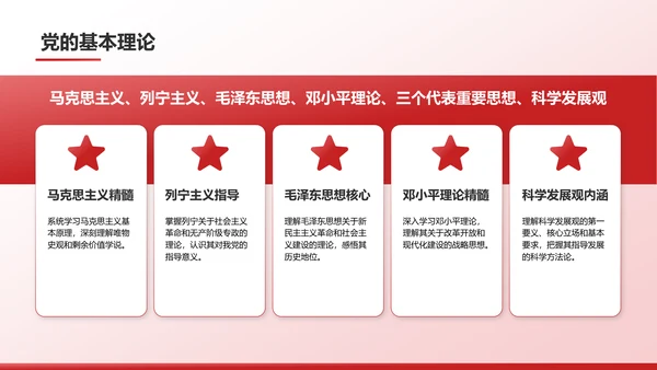 红色党政风预备党员转正汇报PPT模板