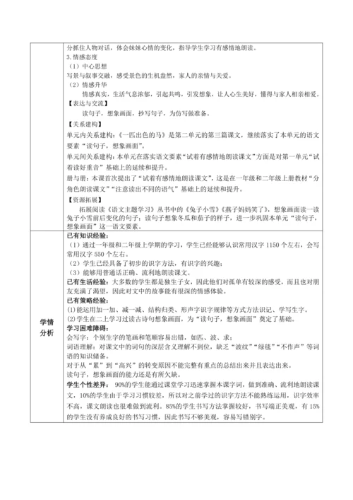 【大单元】7《一匹出色的马》第一课时 教学设计