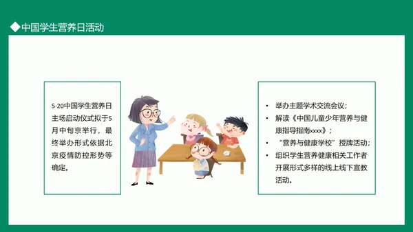 学生营养日活动及营养知识PPT模板