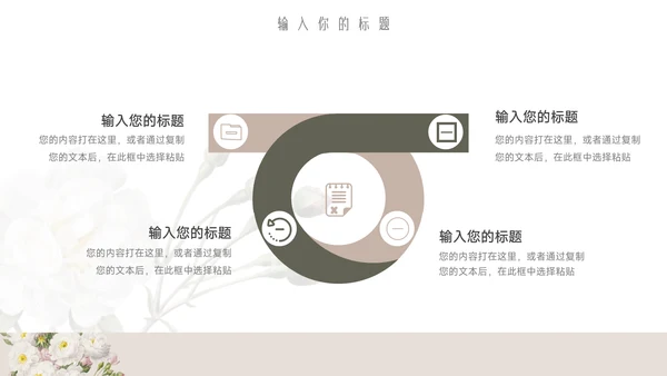 黄色植物小清新工作汇报PPT模板