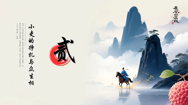 蓝红色简约风长安的荔枝读书分享PPT模板
