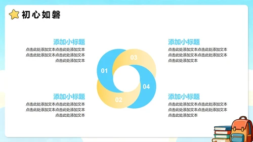 蓝色卡通插画小清新班干部学习委员竞选PPT模板