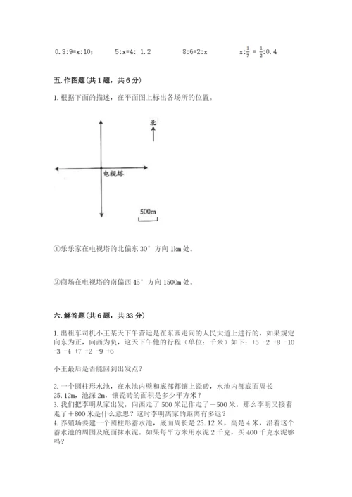 小学六年级下册数学期末卷附参考答案（基础题）.docx