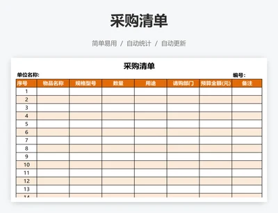采购清单