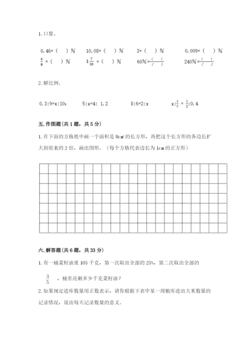 人教版六年级下册数学期末测试卷附答案（b卷）.docx