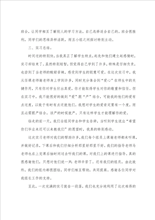 数学师范专业实习总结