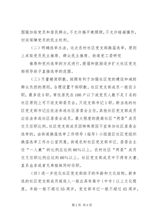 西集镇社区党支部换届选举工作实施方案.docx