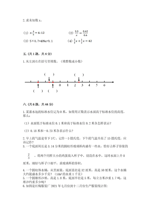 沪教版六年级数学下学期期末测试题精品各地真题