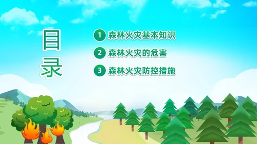 绿色清新卡通儿童321世界森林森林防火知识培训主题班会PP世界森林日