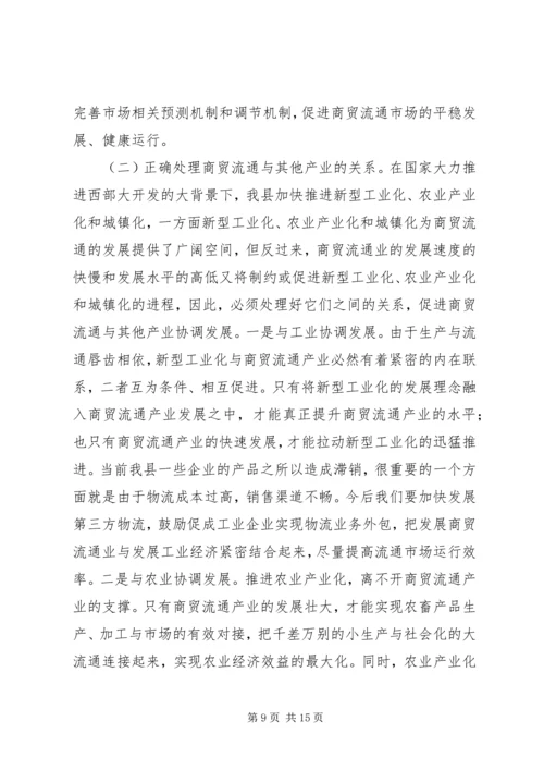 副县长在商贸流通产业工作会议讲话.docx
