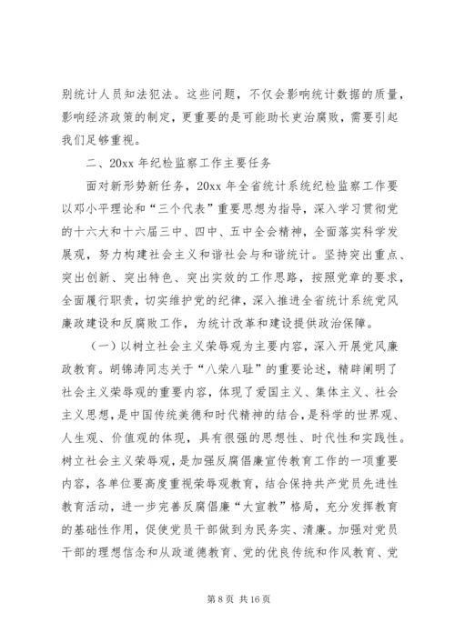 在全省统计系统纪检监察工作会议上的工作报告.docx