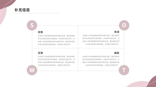 粉色莫兰迪SWOT分析PPT