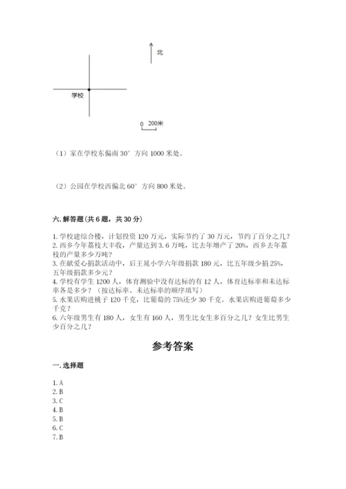 人教版六年级上册数学期末测试卷含答案【突破训练】.docx