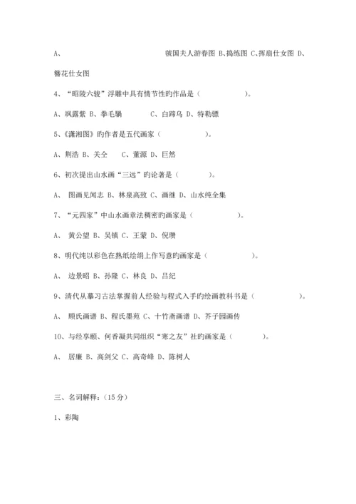 2023年美术教师招聘考试试题及答案专业基础知识部分.docx