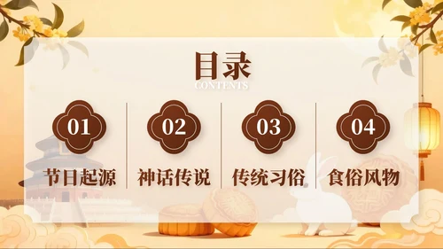棕色中秋节庆祝策划活动PPT模板