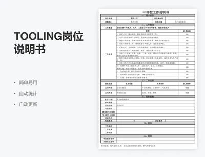 TOOLING岗位说明书