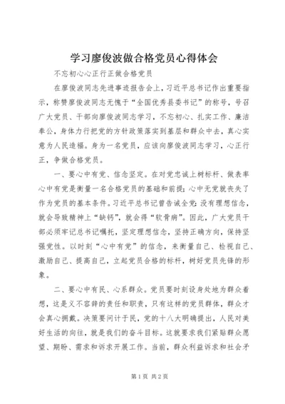 学习廖俊波做合格党员心得体会.docx